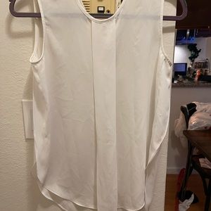 Vince Camuto sheer chiffon white sleeveless blouse